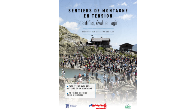 La couverture avec le titre du guide « Sentiers de montagne en tension : identifier, évaluer, agir »