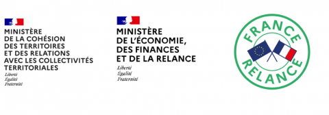 Logos ministères cohésion + économie + France relance